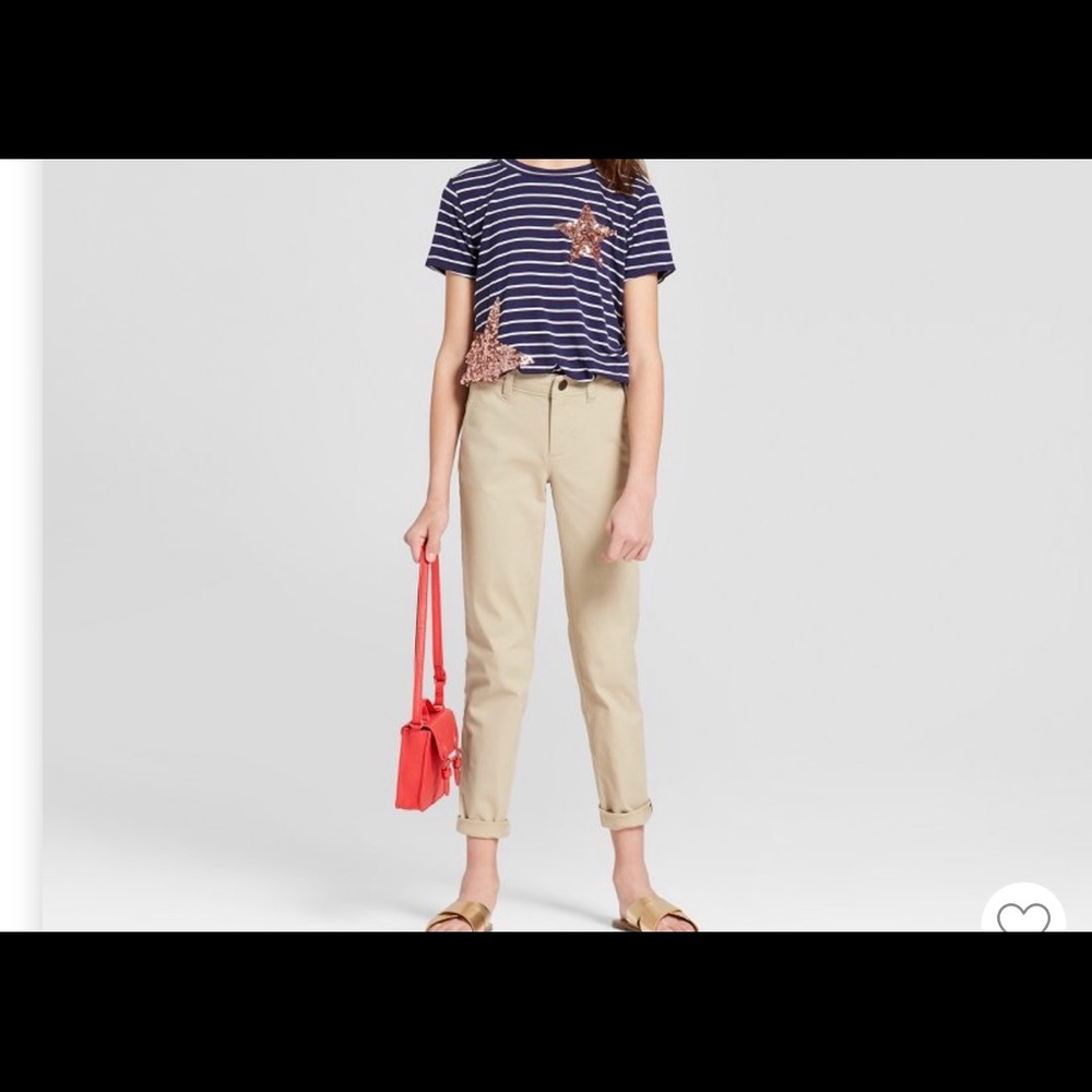 Girls’ Twill Pants size 8 khaki NWT‎